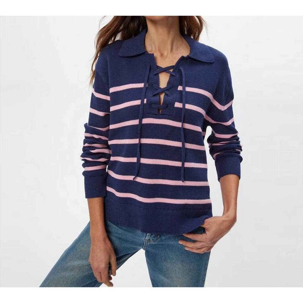 NEW MICHAEL STARS adrienne collared pullover sweater in nocturnal whimsy